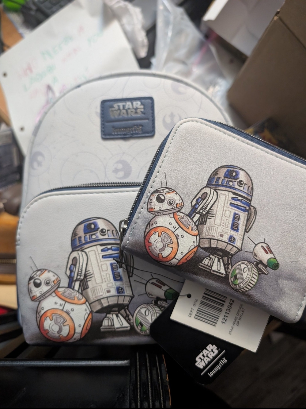 Star Wars White R2-D2 & BB-8 Backpack and Wallet Set